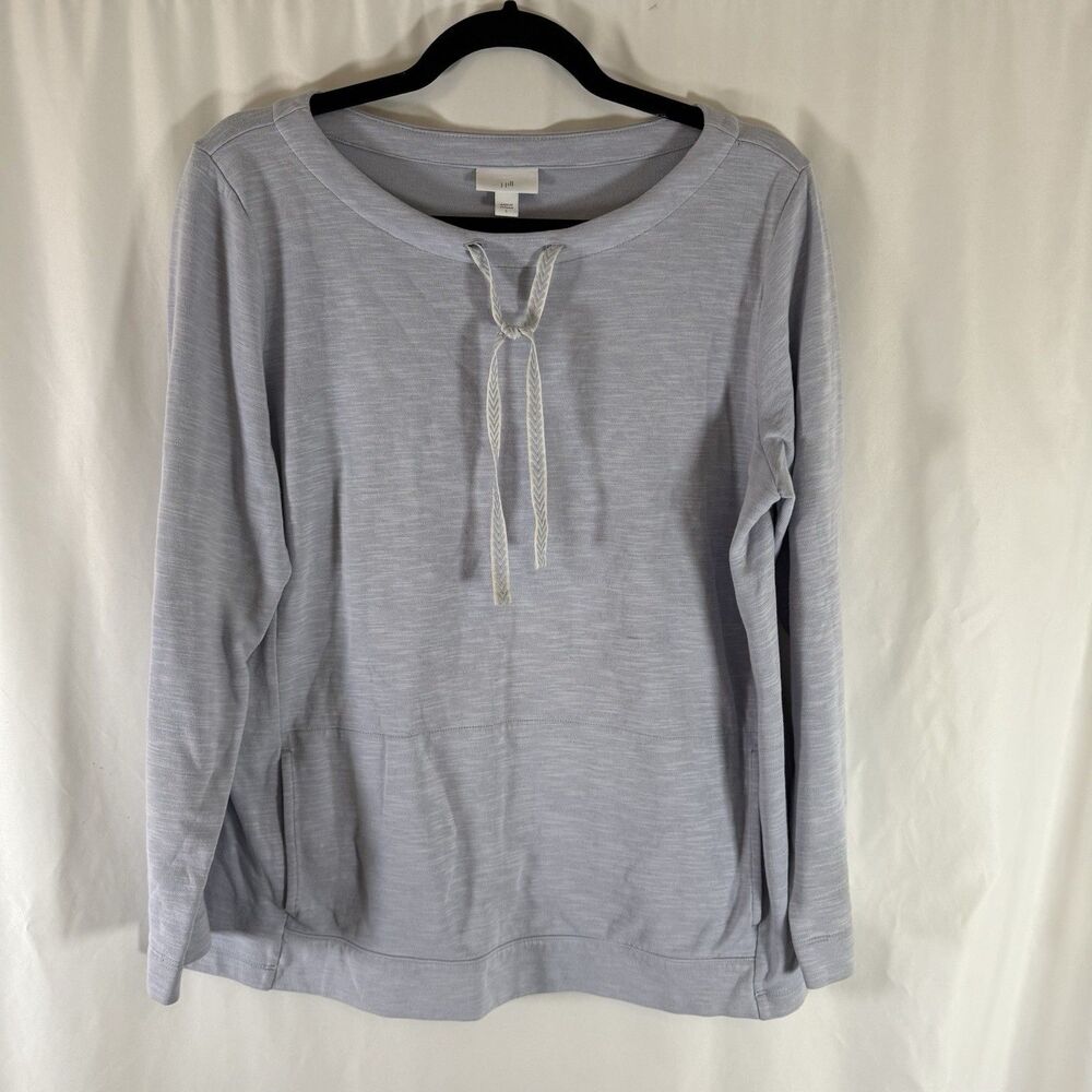 J Jill Sweater Women's Large Blue Round Neck Long Sleeve Round Neck Pocket